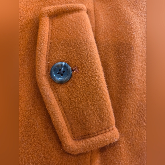 Land's End Pumpkin Long Wool Coat - Picture 5 of 5